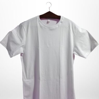 Camiseta Lisa Algodão Penteado Branca Masculina